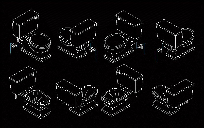 Isometric toilets