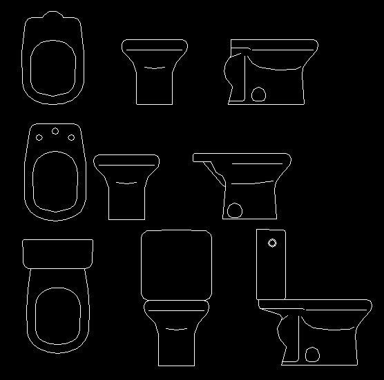 Sanitarios - Inodoros en Diferentes Vistas