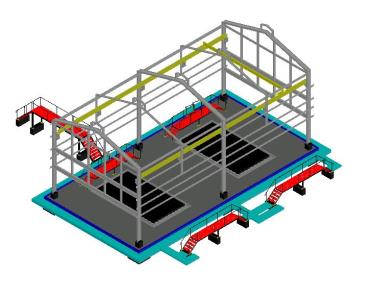 Puente grua y pasarelas