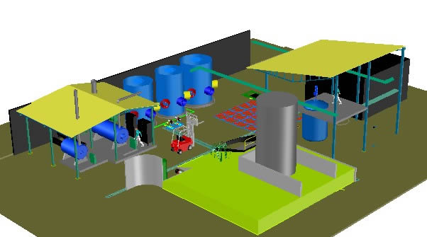 3d planta de elaboracion de resinas