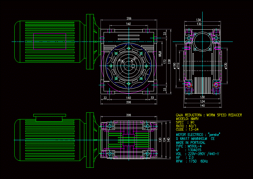 Gearbox - electric motor