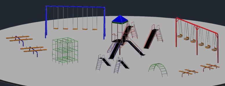 Equipamento de playground 3d
