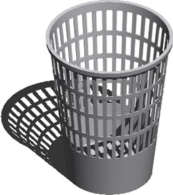 3d round trash can