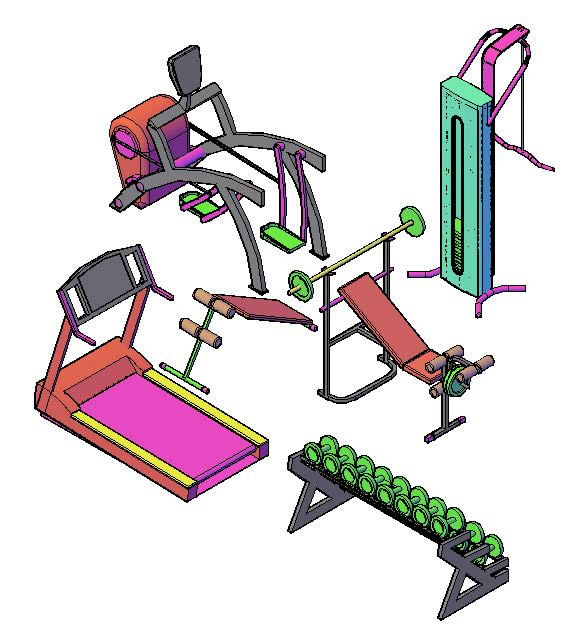 Equipo para gimnasio 3d