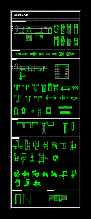 Gimnasio - equipamientos 2d