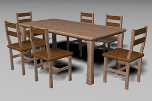 Sala de jantar em madeira 6 pax max