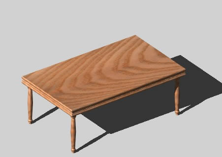 table rectangulaire 3d