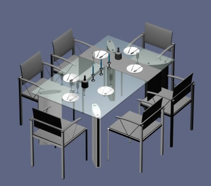 Table en verre pour salle à manger max