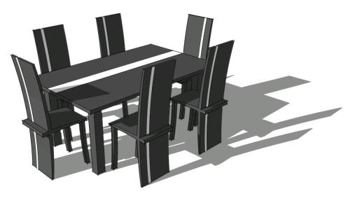 sala de jantar moderna em 3d