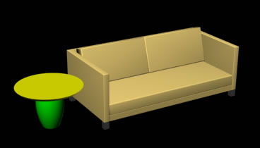 Contemporary armchair and side table