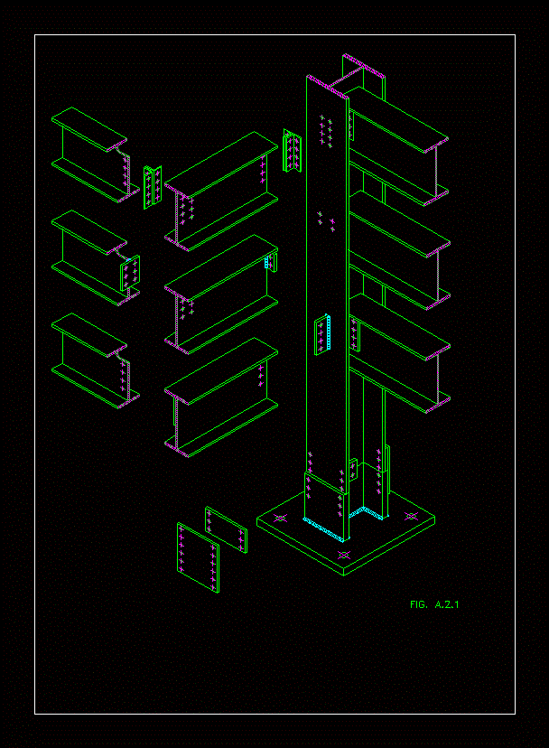 Isometrico de columna metalica zip