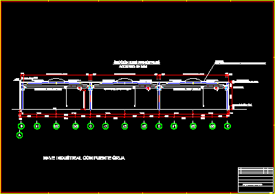 Seccion de nave industrial con puente grua