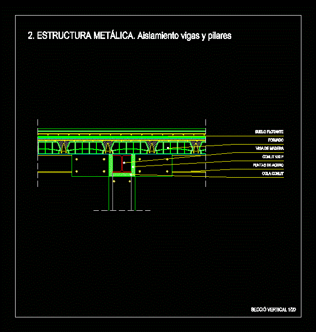 Estructura metalica - aislamiento en vigas y pilares