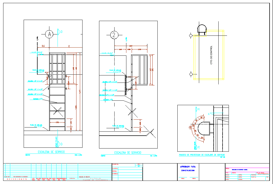 Escalera de servicio de acero