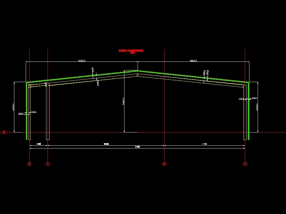 Cadru profil din ipe al unei hale métallique