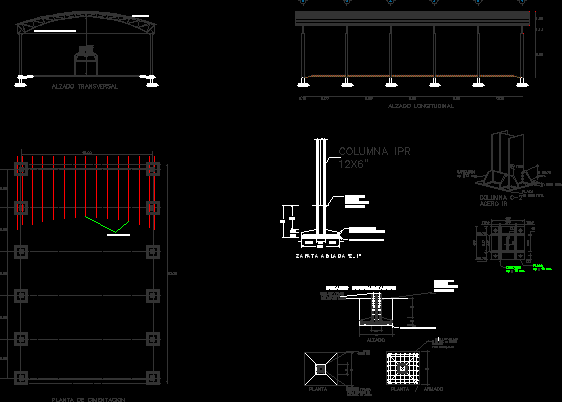 Estructura metalica en forma de domo - detalles