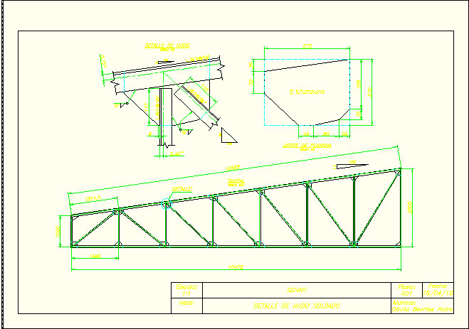 Estructura metalica - detalle de nudo soldado