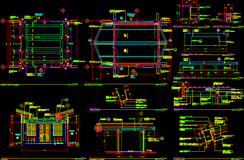 Detalles de vestibulo - estructura de acero