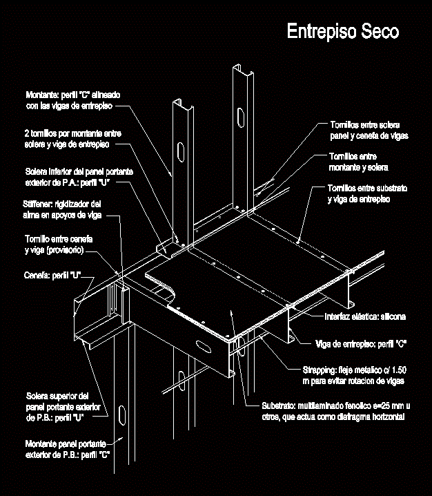 Entrepiso seco - steel frame