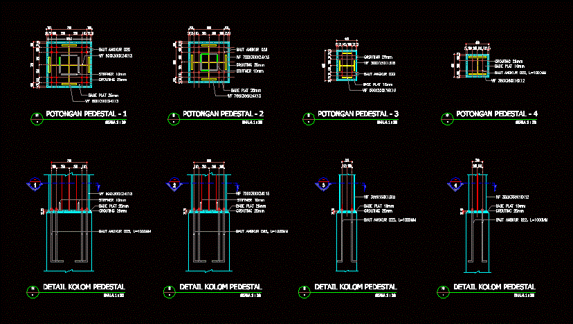 Columnas - anclajes metalicos