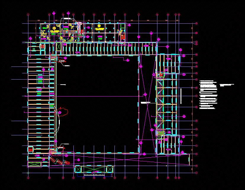 Plan de encuadre de piso acero