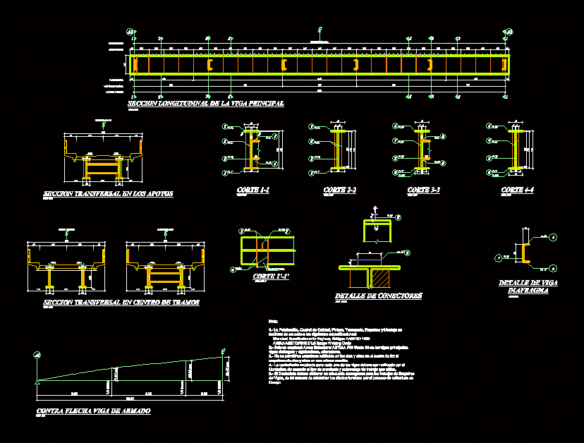 Detalles de viga metalica de puente