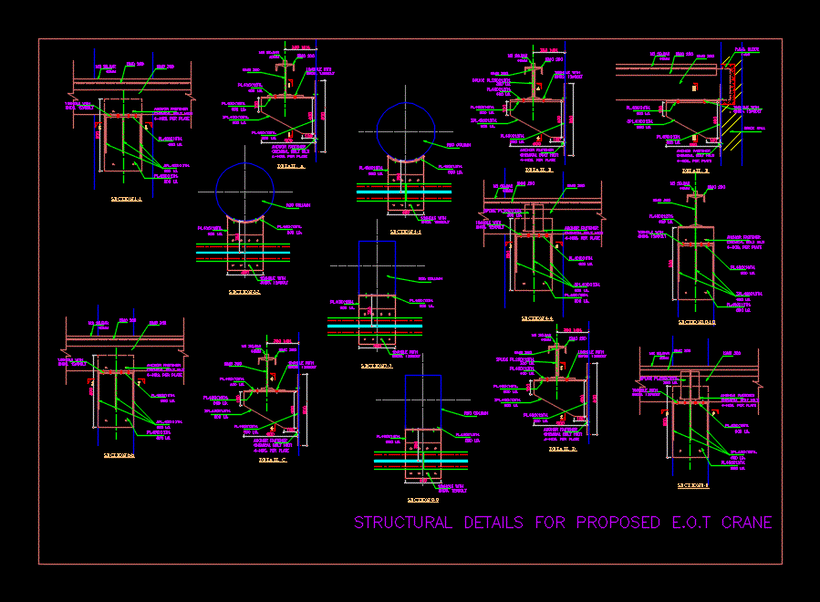 Detalles estructurales de Grua Eot