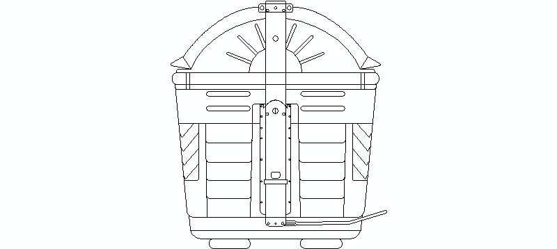 Garbage Container In Side Elevation