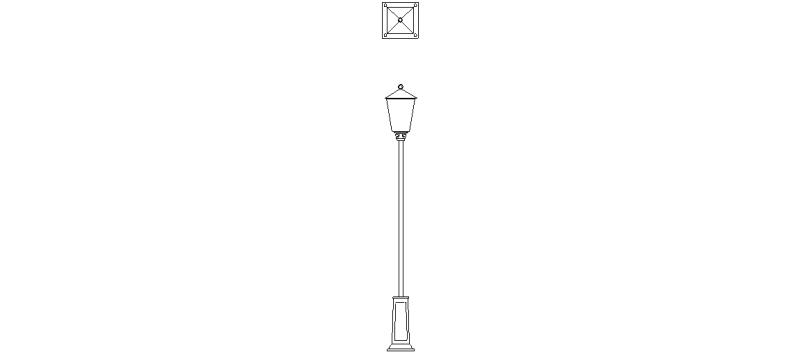 Elevation Of Wall Lantern In AutoCAD | CAD library