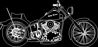 Harley Davison Motorrad in 2D-Ansicht