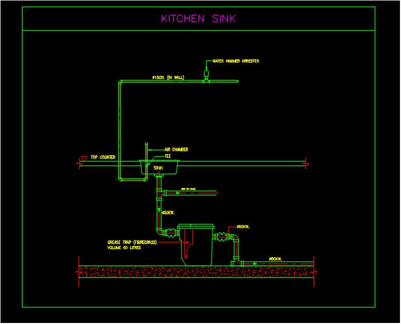 Kitchen sink and pipe line arrangement system