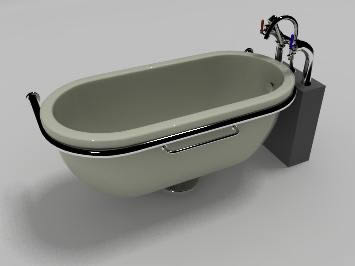 3d french style bathtub