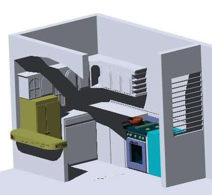 cozinha 3D com armários