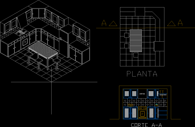 Kitchen In 3d In AutoCAD | CAD library