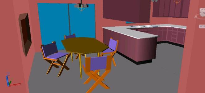 Scena della cucina 3D