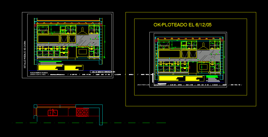Kitchen details with plans and sections