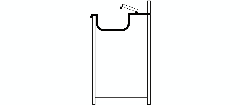 Washbasin Cabinet in Lateral Section