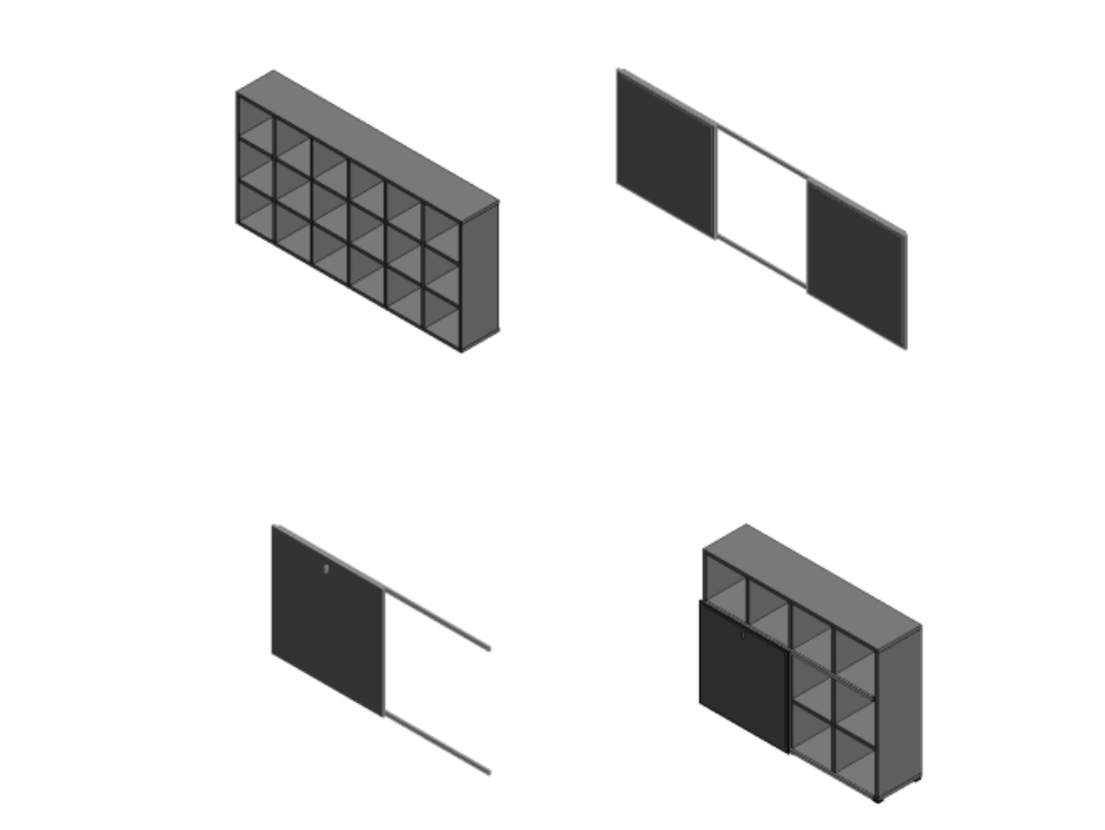 Cabinets for office in revit family