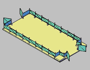Terrasse mit 3D-Glaszaun