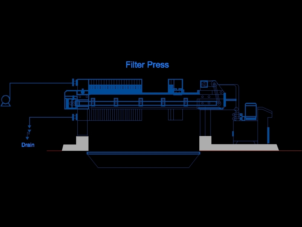 Press filter for industry.