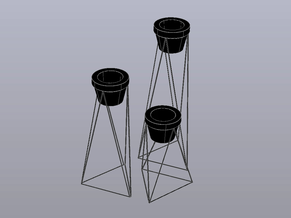 Set of minimalist pots for interiors