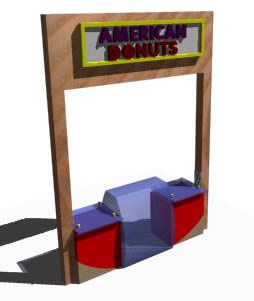 American donuts nicaragua stand 3d
