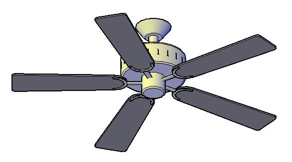 3d white fan
