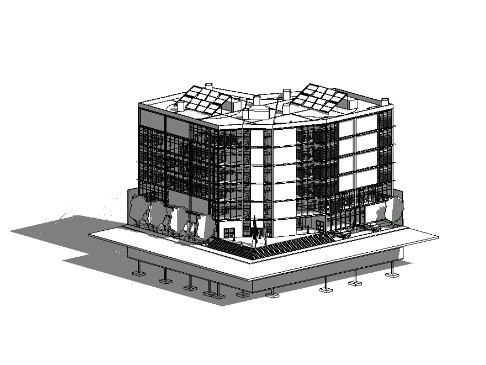 Office building with commercial base