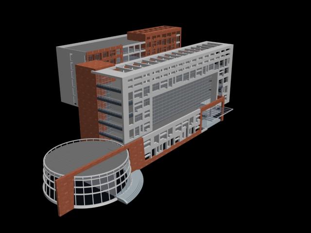 Edificio de oficinas en 3D
