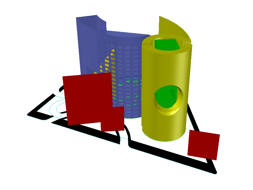 Projet d'immeuble de bureaux en 3D
