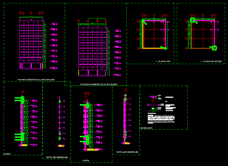 Curtain wall project; 7-story building facade