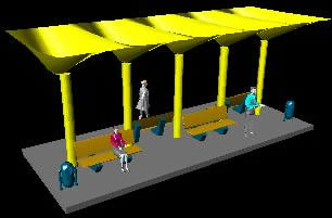 Bushaltestelle in 3D