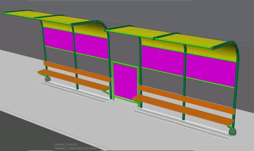 Bushaltestelle in 3D