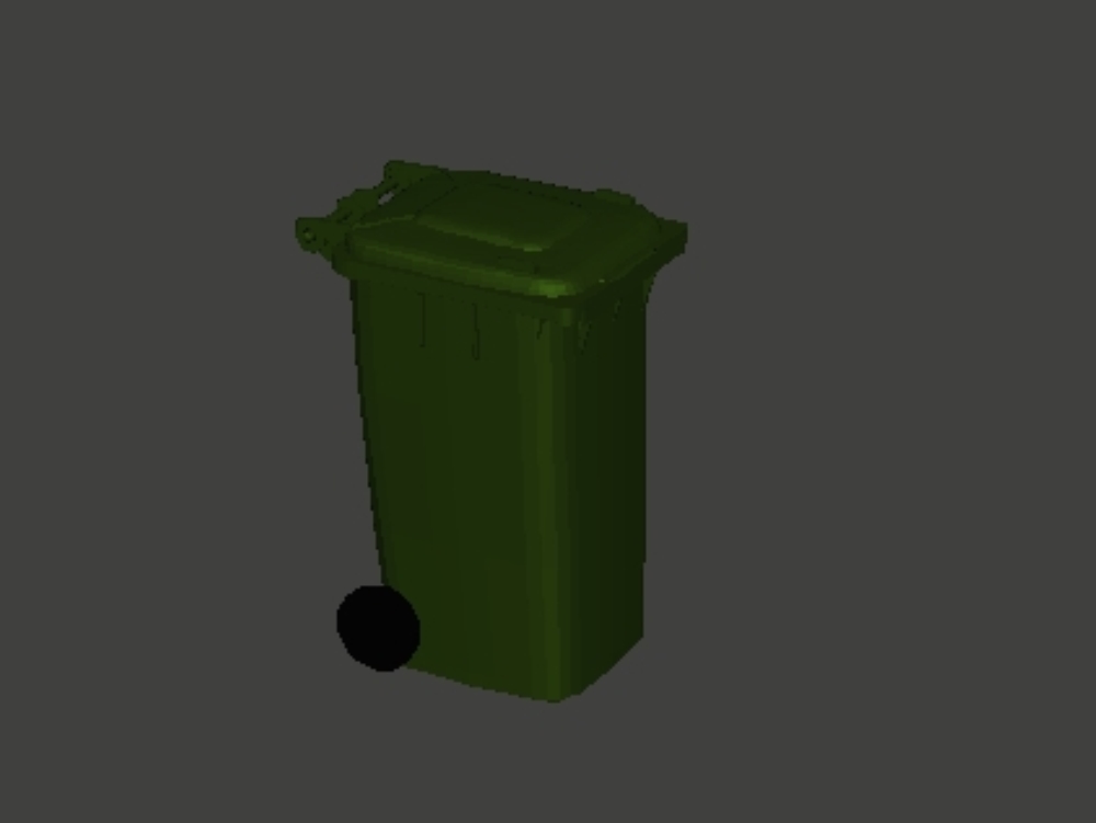 3D-Müllcontainer-Stadtmobiliar